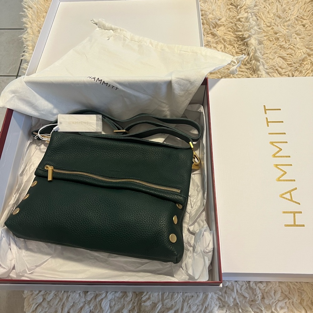 ✨NWT— Hammitt VIP LARGE in Grove green/Brushed gold